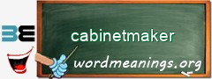 WordMeaning blackboard for cabinetmaker